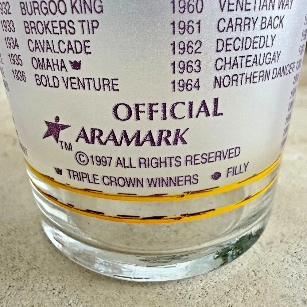Vintage Kentucky Derby Glasses 1996 1997 1998 Set of 3 Churchill‎ Downs Aramark